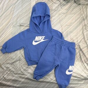 Nike Royal Blue Kids Hoodie & Jogger Set with White Logo